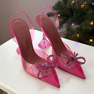 Rosie Crystal Embellished bow detailed PVC Slingback Pumps
